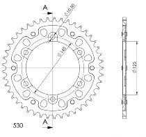 Supersprox Stealth rocchetto per catena 530 - 44Z (oro)