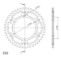 Supersprox Stealth rueda de cadena 532 - 47Z (azul)