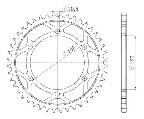 Supersprox acier roue d`entrainement 525 - 42Z (noir)