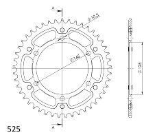 Supersprox Stealth Chain wheel 525 - 43Z (black)