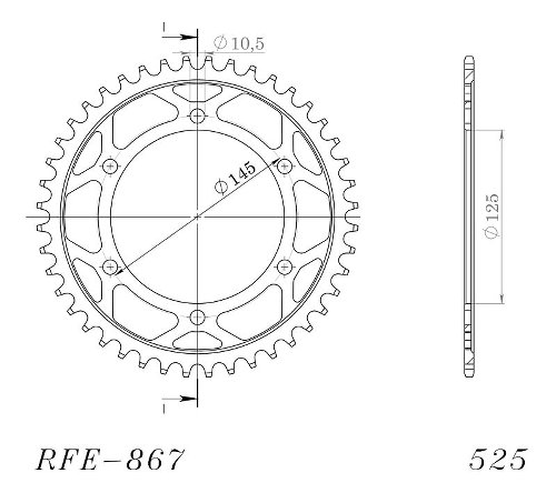 Supersprox Steel Chain wheel 525 - 45Z (black)