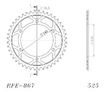 Supersprox acciaio rocchetto per catena 525 - 45Z (nero)