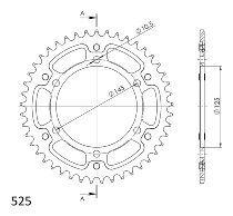 Supersprox Stealth Chain wheel 525 - 45Z (black)