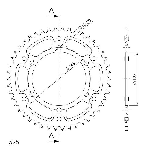 Supersprox Stealth Chain wheel 525 - 46Z (blue)