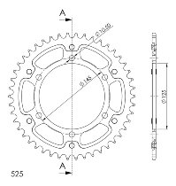 Supersprox Stealth rocchetto per catena 525 - 46Z (azurro)