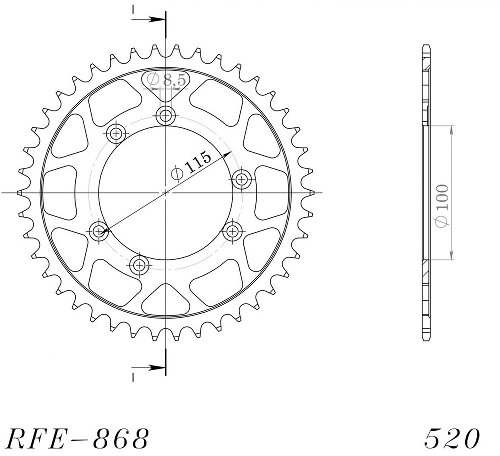 Supersprox acciaio rocchetto per catena 520 - 40Z (nero)