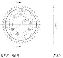 Supersprox acero rueda de cadena 520 - 43Z (negro)