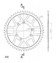 Supersprox acier roue d`entrainement 520 - 51Z (noir)