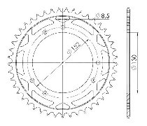 Supersprox acciaio rocchetto per catena 520 - 45Z (nero)