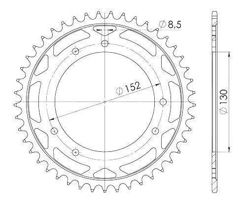 Supersprox Stahl-Kettenrad 525 - 41Z (schwarz)