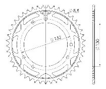 Supersprox acier roue d`entrainement 525 - 41Z (noir)