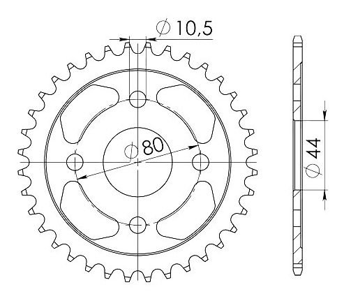 Supersprox Stahl-Kettenrad 420 - 36Z (schwarz)