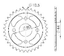 Supersprox acciaio rocchetto per catena 420 - 36Z (nero)