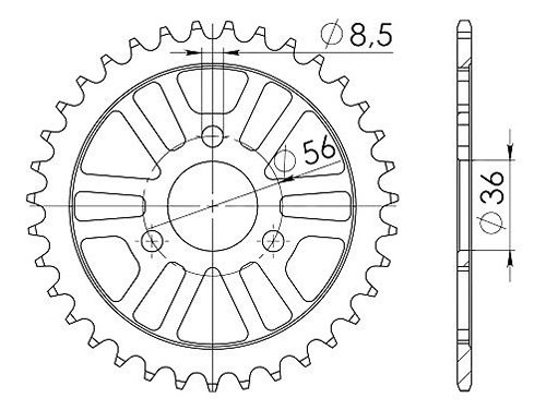 Supersprox acciaio rocchetto per catena 420 - 28Z (nero)