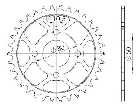 Supersprox Steel Chain wheel 520 - 34Z (black)