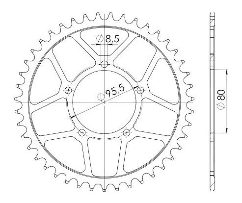 Supersprox acciaio rocchetto per catena 520 - 43Z (nero)