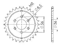 Supersprox acero rueda de cadena 428 - 28Z (negro)