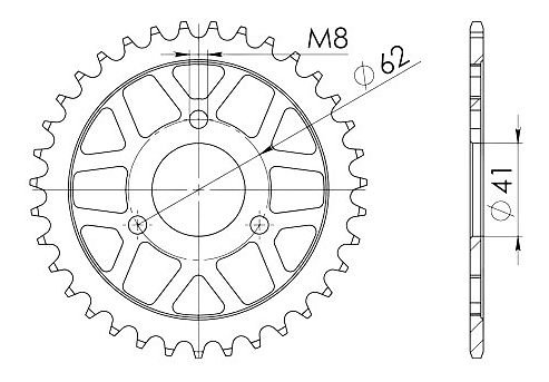 Supersprox acier roue d`entrainement 420 - 35Z (noir)