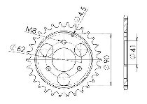 Supersprox acciaio rocchetto per catena 428 - 28Z (nero)