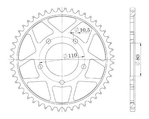 Supersprox acciaio rocchetto per catena 428 - 42Z (nero)