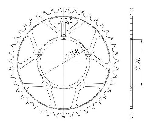 Supersprox acier roue d`entrainement 520 - 40Z (noir)