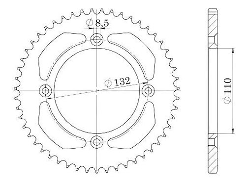 Supersprox Steel Chain wheel 428 - 46Z (black)