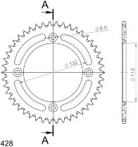 Supersprox aluminio rueda de cadena 428 - 46Z (azul)