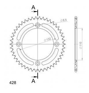 Supersprox alluminio rocchetto per catena 428 - 46Z