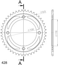 Supersprox Steel Chain wheel 428 - 47Z (black)