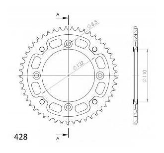 Supersprox Stealth Chain wheel 428 - 48Z (black)