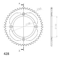 Supersprox aluminium roue d`entrainement 428 - 49Z (noir)