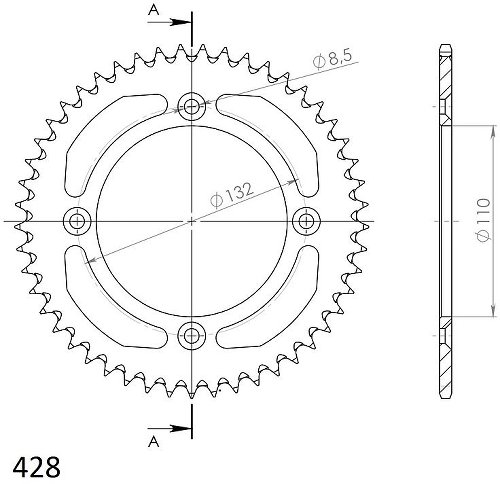 Supersprox Alu-Kettenrad 428 - 49Z (gold)