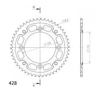 Supersprox Stealth rocchetto per catena 428 - 50Z (nero)