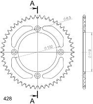 Supersprox Aluminium Chain wheel 428 - 50Z (blue)