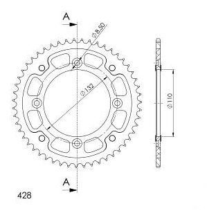 Supersprox Stealth rocchetto per catena 428 - 51Z (nero)