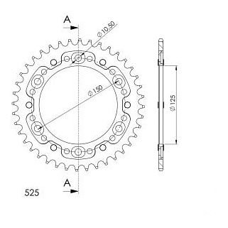 Supersprox Stealth-Kettenrad 525 - 40Z (gold)