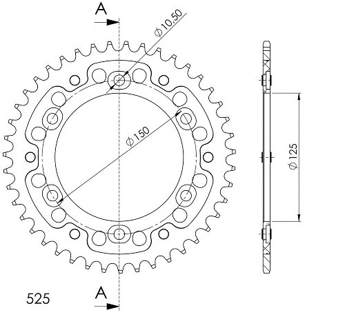 Supersprox Stealth rocchetto per catena 525 - 41Z (oro)