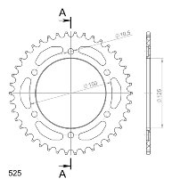 Supersprox aluminio rueda de cadena 525 - 42Z (negro)