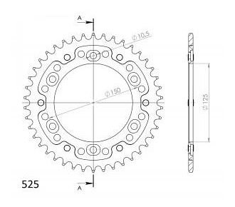 Supersprox Stealth roue d`entrainement 525 - 42Z (argent)