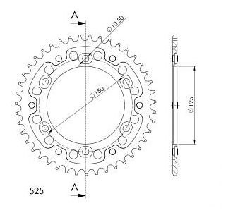 Supersprox Stealth rocchetto per catena 525 - 43Z (arancio)