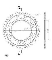 Supersprox acier roue d`entrainement 525 - 44Z (noir)