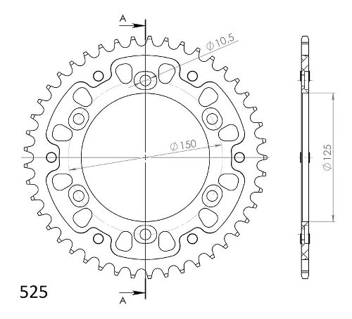 Supersprox Stealth-Kettenrad 525 - 45Z (orange)