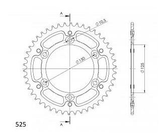 Supersprox Stealth rocchetto per catena 525 - 46Z (arancio)