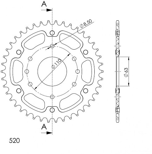 Supersprox Stealth Chain wheel 520 - 40Z (gold)