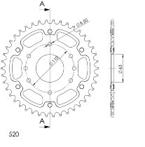 Supersprox Stealth Chain wheel 520 - 40Z (gold)