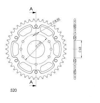 Supersprox Stealth rocchetto per catena 520 - 42Z (oro)