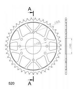 Supersprox Steel Chain wheel 520 - 43Z (black)