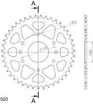 Supersprox aluminio rueda de cadena 520 - 43Z (anaranjado)