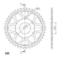 Supersprox Steel Edge chain wheel 520 - 44Z (black)