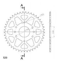 Supersprox alluminio rocchetto per catena 520 - 45Z (nero)